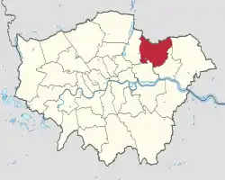 グレーター・ロンドン内における区の位置