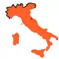 1870年のイタリア。イタリア王国は普墺戦争（第三次イタリア独立戦争）に参戦して、ヴェネトを獲得。普仏戦争でフランス第二帝政が瓦解したことにより、ローマを含む教皇国家の領土を占領した。