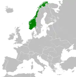 ノルウェーの位置