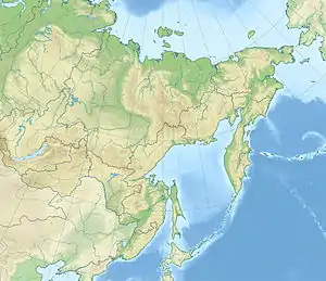 ウダ湾の位置（極東連邦管区内）