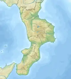 アスプロモンテの位置（カラブリア州内）