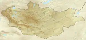 ウランバートルの位置(モンゴル国内)
