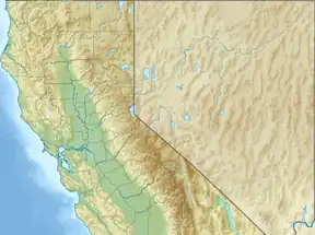モノ湖の位置（カリフォルニア州北部内）