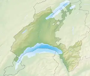 レマン湖の位置（ヴォー州内）