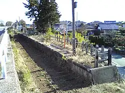 板井駅跡地。駅舎は早期に取り壊されたがホームなどが残っていた。七穂側を望む。(2007年11月17日)