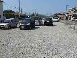 施設が撤去され、駐車場となった駅跡地。ときめき駅側を望む。(2011年9月15日)