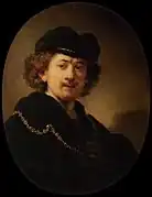 『トーク帽と金の鎖のネックレスの自画像』1633年 ルーヴル美術館所蔵