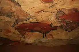 絵画、動物の像の例アルタミラの洞窟壁画に描かれた動物たち。