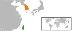 Taiwan
と Republic of Korea
の位置を示した地図