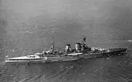 1923年の世界巡行で特務戦隊所属時の写真。戦隊旗艦のフッドがその優美な艦形で大英帝国社会に自信を取り戻させるのを5隻の巡洋艦とともに護衛した。
