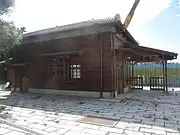 修復作業中の旧駅舎（2013年）