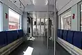ファミリー・レジャー車のB 577形クール側客室内、折畳座席、自転車用の壁掛けフックを装備し、自転車10台やウィンタースポーツ用具などを搭載できる、2017年