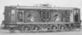 Ge4/6 302号機の車体側外板を取外した状態、主電動機からサイドロッドに直接駆動力が伝達される、1915年
