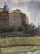 『ドナウ運河』（1908年）。レオポルト美術館。