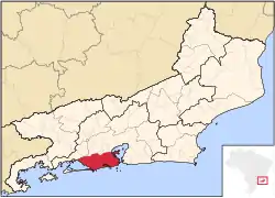 リオ・デ・ジャネイロの位置(リオ・デ・ジャネイロ州)の位置図