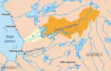 Map of the Eastmain watershed