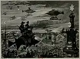 “アルベール・ロビダが描いた未来のパリ”(1883年)