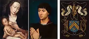ロヒール・ファン・デル・ウェイデン『聖母子とジャン・ド・グロの二連祭壇画』1450年ごろ トゥルネー美術館およびシカゴ美術館所蔵