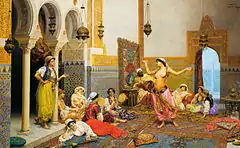 『ハレムのダンス』(c.1900)ジュリオ・ロサーティ(1858-1917)