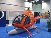 緊急着水用のフロートを展開したRotorWay Exec