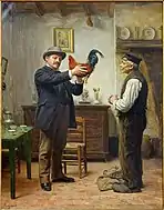 闘鶏のため飼育者を訪れる紳士(1891)