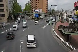 追分町交差点(北大通り側から望む)