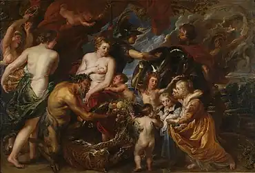 『マルスから平和を守るミネルヴァ(平和と戦争の寓意)』(1629年)ナショナル・ギャラリー(ロンドン)