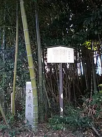 城跡にある石碑と案内板
