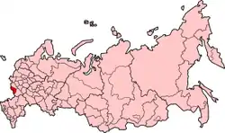 ロシア内のベルゴロド州の位置の位置図