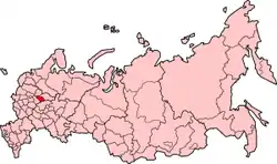 ロシア内のイヴァノヴォ州の位置の位置図