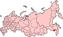 ロシア内のユダヤ自治州の位置の位置図
