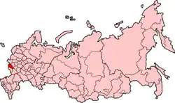 ロシア内のクルスク州の位置の位置図