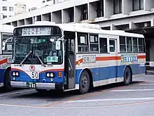 琉球バス時代に購入された中古車。730車の塗装をベースにやや塗り分けを簡略化している。かつては多数を占めたが車両の置き換えが進みその数は激減している。