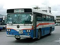 バケルトンと呼ばれた車両の例(左)。左がU20L改(富士R13/3E)を日野・ブルーリボン(HT/HU系)に似せた外観に改造された車両。右は左車両とほぼ同型(U20H)の車両(原型といってよい)。どちらも琉球バス(現琉球バス交通)の車両で、すでに廃車となっている。