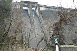 竜泉寺ダムの堰堤(2010年3月撮影)