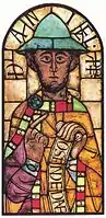 Stained glass, the Prophet Daniel(ダニエル) from Augsburg Cathedral(アウクスブルク大聖堂（英語版）), late 11th century.