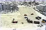 56豪雪時お堀の除雪処理現場