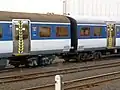 ニュージーランドで運用される元イギリス国鉄マーク2客車の改造車左側の車両の台車に注目、狭軌用の台車に交換する際に一部の車両は上記のNT30/31系統のものを使用した