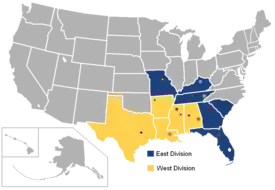 サウスイースタン・カンファレンスSoutheastern Conference locations