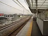 2007年（平成19年）に新設された新ホーム（撮影当時は岡崎方面ホームは増設工事中）