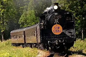 SL会津只見号として只見線を走行する真岡鐵道のC11 325（2006年10月9日、会津蒲生駅 - 会津塩沢駅間）