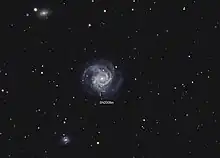 2009年4月16日、超新星爆発2008inの画像。アマチュアカメラマン撮影