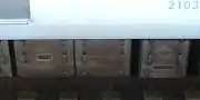 2000系のATC/ATO装置とATO送受信器（情報伝送装置）
