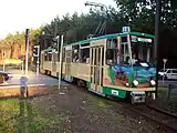 1990年代前半に他都市から譲渡された連接車・KT4(2010年撮影)