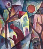 赤い人物と街の風景(1919)
