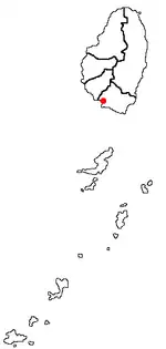 キングスタウンの位置の位置図
