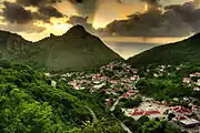 サバの火山と集落