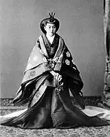 結婚の儀に臨む皇太子嘉仁親王(当時)と節子(1900年撮影)