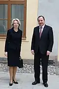 ラトビアのイナーラ・ムールニエツェ国会議長と（2019年3月11日）