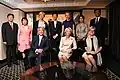 ラトビア共和国議会議長イナーラ・ムールニエツェ（英語版）一団と中曽根弘文・西村康稔らの懇談の様子。